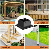 4x4 Post Base 5Pcs, Internal 3.6"x3.6" Heavy Duty Powder-Coated Steel Post Bracket Fit for Standard Wood Post Anchor, Decking Post Base for Deck Porch Handrail Railing Support FMhotu