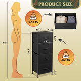 WLIVE Dresser with 4 Drawers, Fabric Storage Tower, Organizer Unit for Bedroom, Hallway, Entryway, Closets, Sturdy Steel Frame, Wood Top, Easy Pull Handle, Charcoal Black WLIVE