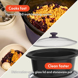 bella 6.0 Qt Programmable Slow Cooker, EverGood™ Ceramic Nonstick Coating, Adjustable Temperature & Cooking Times, Dishwasher Safe Stoneware Pot & Tempered Glass Lid, Tangle Free Cord Wrap, Plum BELLA