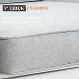 Vakollia 4 Pieces Modern Aluminum Patio Furniture Set with Fire Pit Table, Outdoor Conversation Sets Metal Sectional Sofa Vakollia