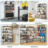 Metal Shelves Garage Shelving Wire Shelving Unit with Wheels, 6000lbs Weight Capacity Heavy Duty NSF Height Adjustable Storage Shelves 6 Tier Steel Commercial Grade Wire Rack, Black Dkeli