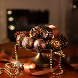 Valery Madelyn Fall Ornaments for Christmas Trees, 16ct Bronze Copper Brown Gold Shatterproof Fall Christmas Tree Decorations, 2.36 Inches Luxury Hanging Ball Ornaments for Thanksgiving Autumn Harvest Valery Madelyn