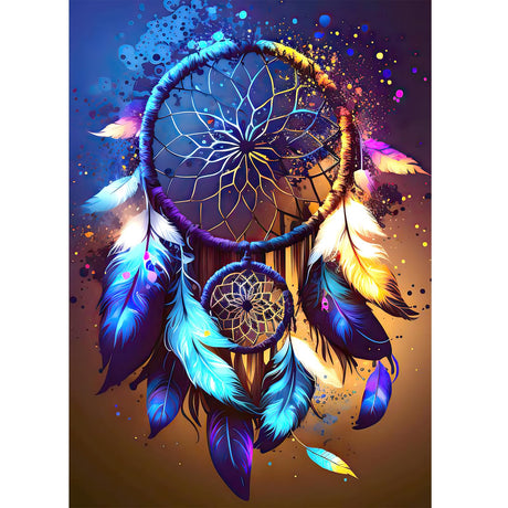 RICUVED Diamond Art Kits for Adults, Diamond Art Kits Full Round Drill Dreamcatcher Diamond Art, Starry Sky Diamond Gem Dots Art and Crafts for Gift Home Wall Decor 12x16Inch RICUVED