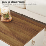 HOOBRO Storage Bench, 39.3" Retro Wooden Storage Chest, Wooden Storage Trunk, Toy Chest with Lift Top, Multifunctional Entryway Organizer, for Entryway, Living Room, White and Walnut WH141CW01 HOOBRO