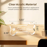 Cynlsum Pet Memorial Ornament Remembrance Gifts Loss of Dog Cat Sympathy Gift Crystal Bone Shape Decor Ornament for Dogs Puppy Keepsake Cynlsum