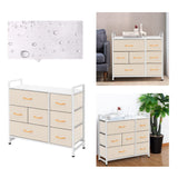 AZL1 Life Concept 7-Drawer Dresser 3-Tier Storage Organizer, Tower Unit for Bedroom/Hallway/Entryway/Closets-Sturdy Steel Frame, Wooden Top, Removable Fabric Bins, Ivory AZL1 Life Concept