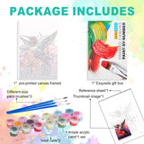 Framed Paint by Numbers Kit for Adults Beginner, Hummingbird Easy Paint by Number Kits on Canvas Framed, DIY Acrylic Oil Painting by Numbers with Frame for Gift Home Decor 8 x 12 inch GEEHEIY