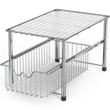 DecoBrothers Stackable Under Sink Organizer with Sliding Basket, Chrome Deco Brothers