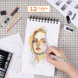 Nicpro 22PCS Metal Mechanical Pencil Set in Case, Art Drafting Pencil 0.5, 0.7, 0.9 mm & 2 PCS 2mm Mechanical Drawing Pencils with 396PCS Leads (4B 2B HB 2H Colored) for Drawing Writing Sketching Nicpro