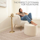 ZICOTO Beautiful Boucle Pouf Ottoman and Foot Rest - Elevate Your Living Room Decor with Lightweight Comfort and Charm - A Round Modern Foam Filled Foot Stool Perfect to Rest Your Feet ZICOTO