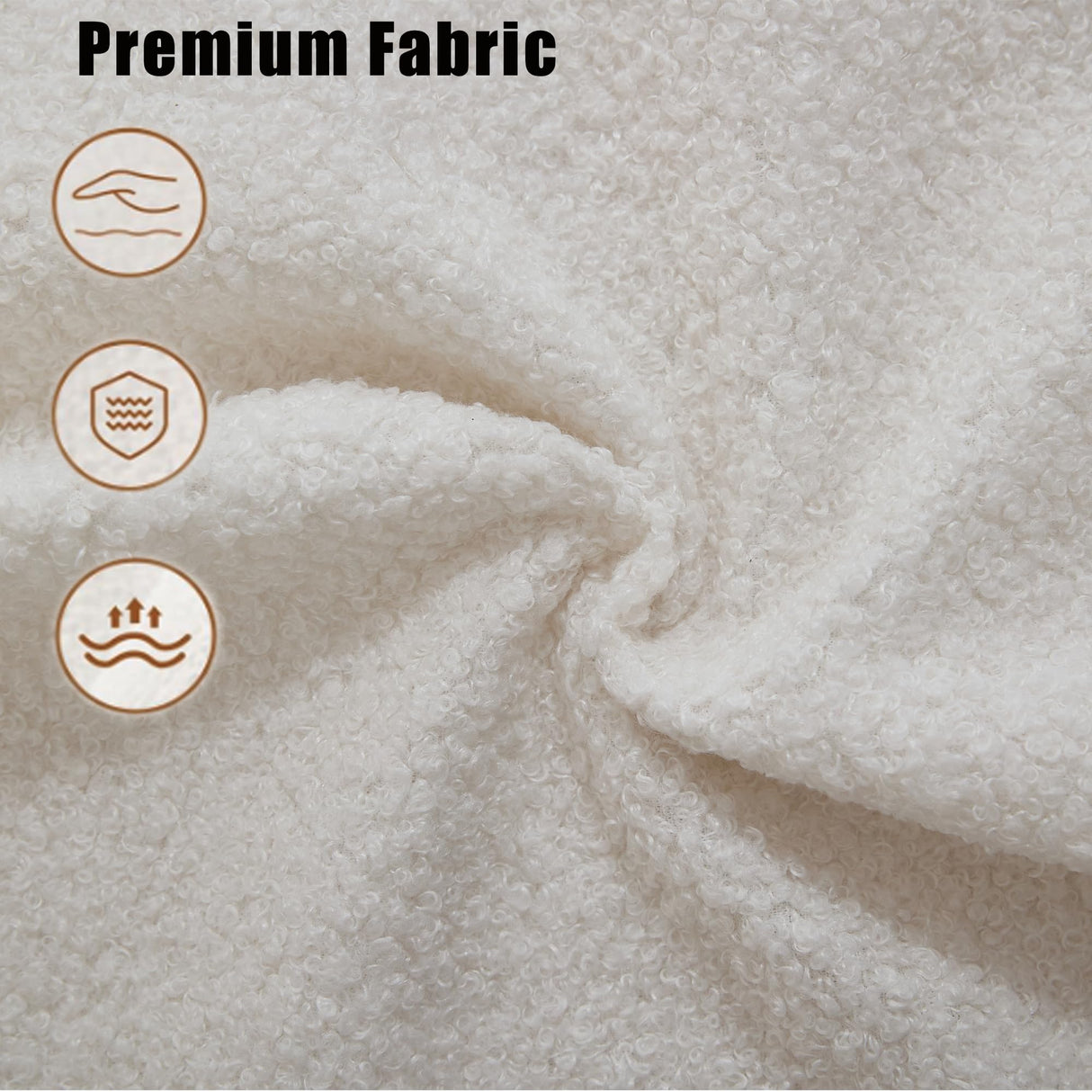 KEIKI 128" Oversized Modular Boucle Sectional Cloud Sofa with 4 Pillows, Upholstered Modern Minimalist Style 4-Seater Corner Couch, No Assembly Required, for Apartment, Living Room, Bedroom, Beige KEIKI