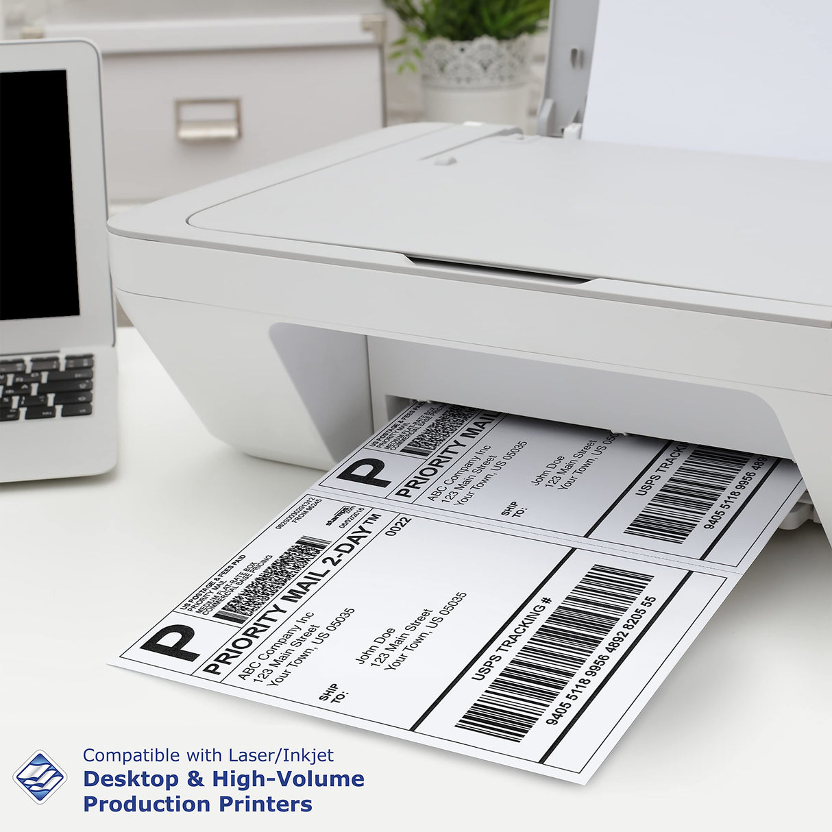 PrintWorks Half Sheet Perforated Paper, 8.5 x 11, 20 lb, 2500 Sheets, White (04116C) PrintWorks