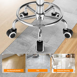 Rolling Stool PU Leather Round - Ultra Soft Padded Seat Cushion Stool with Wheels with Footrest, Weight Capacity 300lb,Adjustable Height Stool for Tattoo Massage Salon Medical Spa Center (Black1) YEEZEE