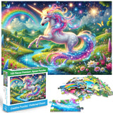 100 Piece Puzzles Raibow Unicorn Puzzle for Kids Ages 4-8 8-10, 100 Piece Jigsaw Puzzle for Adults Toddler Children Learning Educational Puzzles Toys Birthday Gifts for Girls Boys NeveSono