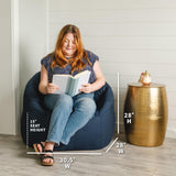 Big Joe Milano Lenox Denim Cobalt Beanbag Chair Big Joe