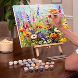 MaiMMaledy Paint by Numbers Kit for Adults Beginners Canvas Pictures with Framed Drawing Painting Acrylic Pigment with Wooden Triangle Easel Spring Flowers 8Wx12L inch MaiMMaledy