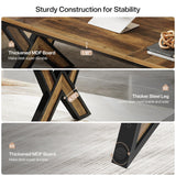 Tribesigns 63 Inches Large Office Desk, Modern Executive Computer Desk with Thickened Frame and Board, Executive Office Desk Workstation Business Office Furniture, Rustic Brown & Black Tribesigns