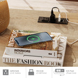 WAMAPT Farmhouse Executive Desk with 5 Drawers, Home Office Desk with Charging Station, Wood Computer Desk with File Cabinet Storage, Door, Open Shelf for Work and Study, Oak, 55 inch WAMPAT