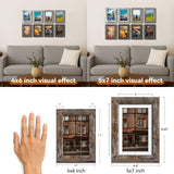 Bagous 5x7 Picture Frames Set of 8, Vintage Rustic Farmhouse Industrial Style Photo Frames, High Definition Real Glass, for Tabletop or Wall Hanging Bagous