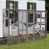 AIVITUVIN Catio Outdoor Cat Enclosure with Scratching Posts Large Wooden Cat House Playground Wall-Mounted Window Box Weatherproof Roof Aivituvin