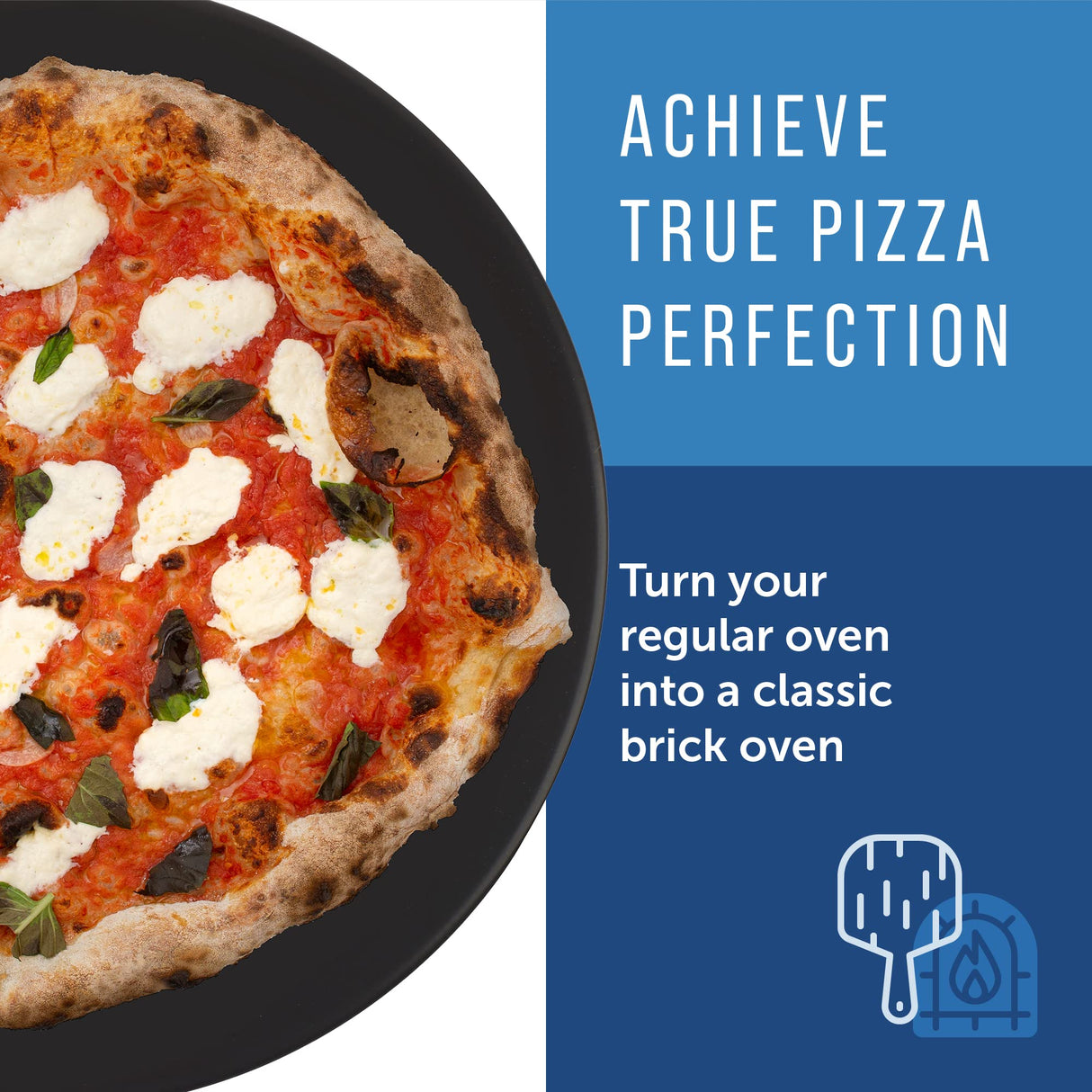 4-Pack Ceramic Pizza Stones - Make Restaurant-Quality Pizza Right at Home - Easy to Use - Durable up to 500℉ - 100% Black Cordierite - 11.75” Diameter Maplefield