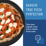 4-Pack Ceramic Pizza Stones - Make Restaurant-Quality Pizza Right at Home - Easy to Use - Durable up to 500℉ - 100% Black Cordierite - 11.75” Diameter Maplefield