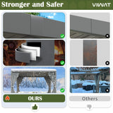 VIWAT Aluminum 10x12 FT Louvered Pergola, Outdoor Pergola with Adjustable Louvered Roof Outdoor Patio Shade Cover, Waterproof & Rustproof Aluminum Gazebo for Backyard and Garden, Gray VIWAT