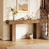 LITTLE TREE 63-Inch Narrow Console Table, Modern Sofa Table for Hallway, Entryway Table for Living Room, Bedroom, Home Office, Wood Color LITTLE TREE