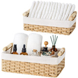 GRANNY SAYS Wicker Baskets with Liner, Small Baskets for Shelves, Decorative Baskets for Home Decor, Wicker Storage Basket for Back of Toilet, Set of 2 GRANNY SAYS