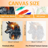 2 Pack Paint by Number for Adults Beginner, Bear Painting by Number Kit, Wolf Easy Acrylic Painting by Number on Canvas, Animal Paint by Numbers for Home Wall Art Decor with Frame (11.8x11.8Inch) Mandun