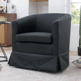 Eafurn 360 Degree Swivel Accent Barrel Chair, Swivel Club Chair Cozy Soft Padded Armchair for Living Room with Skirt for Nursery Living Room Bedroom Reception Room Office Eafurn