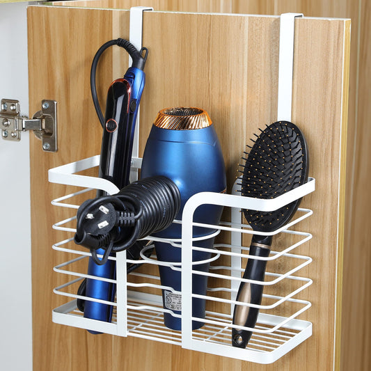 YIGII Hair Dryer Holder Adjustable Height - Hair Tool Organizer White Bathroom Organizer Hot Styling Tools Storage for Hair Dryer, Flat Iron, Curling Iron, Hair Straightener