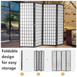 Room Divider 6Ft Folding Oriental Shoji Screen - Portable Privacy Divider with 4 Panels, Freestanding Japanese-Inspired Wood Partition Screen, White PayLessHere