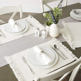 DII Variegated Tabletop Collection, Placemat Set3x19, Off-White, 6 Piece DII