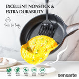 SENSARTE Pots and Pans Set Nonstick, 14 Pcs Induction Cookware Sets, Non-toxic Non Stick Kitchen Cooking Set with Frying Pans Set & Saucepan, PFOA PFOS APEO Free, Black SENSARTE