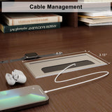 Melidee L Shape Desk - Executive Desk with Drawers and Cabinet Storage, Charging Station & USB Ports - Home Office Computer Desk Melidee