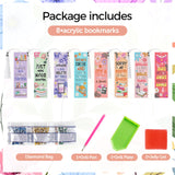 8 Pieces Book Lovers Diamond Art Bookmarks 5d Beaded Bookmark Acrylic Tassel Bookmark for DIY Making Beginners Kids Adults Arts Craft Supplies clothmile