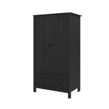 Panana 2 Door Wardrobe, Armoire with Drawer for Bedroom (Black) Panana