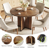 LITTLE TREE 39-Inch Round Dining Table for 4, Rustic Kitchen Table with X-Shaped Stable Pedestal, Farmhouse Dinner Table for Dining Room, Living Room, Dark Brown LITTLE TREE