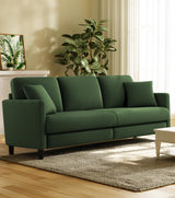 Welzona 83" Sofa Couch, Comfy Couches for Living Room, Teddy Fleece Sofas for Living Room, Tool-Free Setup Loveseat Sofa, All-Wood Love Seat Couches, Small Couch 2 Pillow Included, Green Welzona