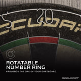 Accudart Armada Bristle Dartboard Cabinet Set - Official Size 18" x 1.5" - Self Healing Genuine Sisal - Wall Mount Cabinet Set - Round Spider Wires Reduce Bounce Outs - Rotatable Metal Number Ring Accudart