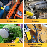 Grease Gun with Needle Coupler, 8000 PSI Heavy Duty Pistol Grip Grease Gun Kit with 14 oz Load, 18 Inch Spring Flex Hose, 2 Working Coupler, 2 Extension Rigid Pipe, Sharp Type Nozzle and Clean Cap WYBENZ