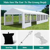 GARTOO 20' x 40' Canopy Party Tent & Carport - Heavy Duty Outdoor Wedding Gazebo with 4 Sand Bags, Event Shelter Canopy for Outdoor Event, Wedding, Birthday Party GARTOO