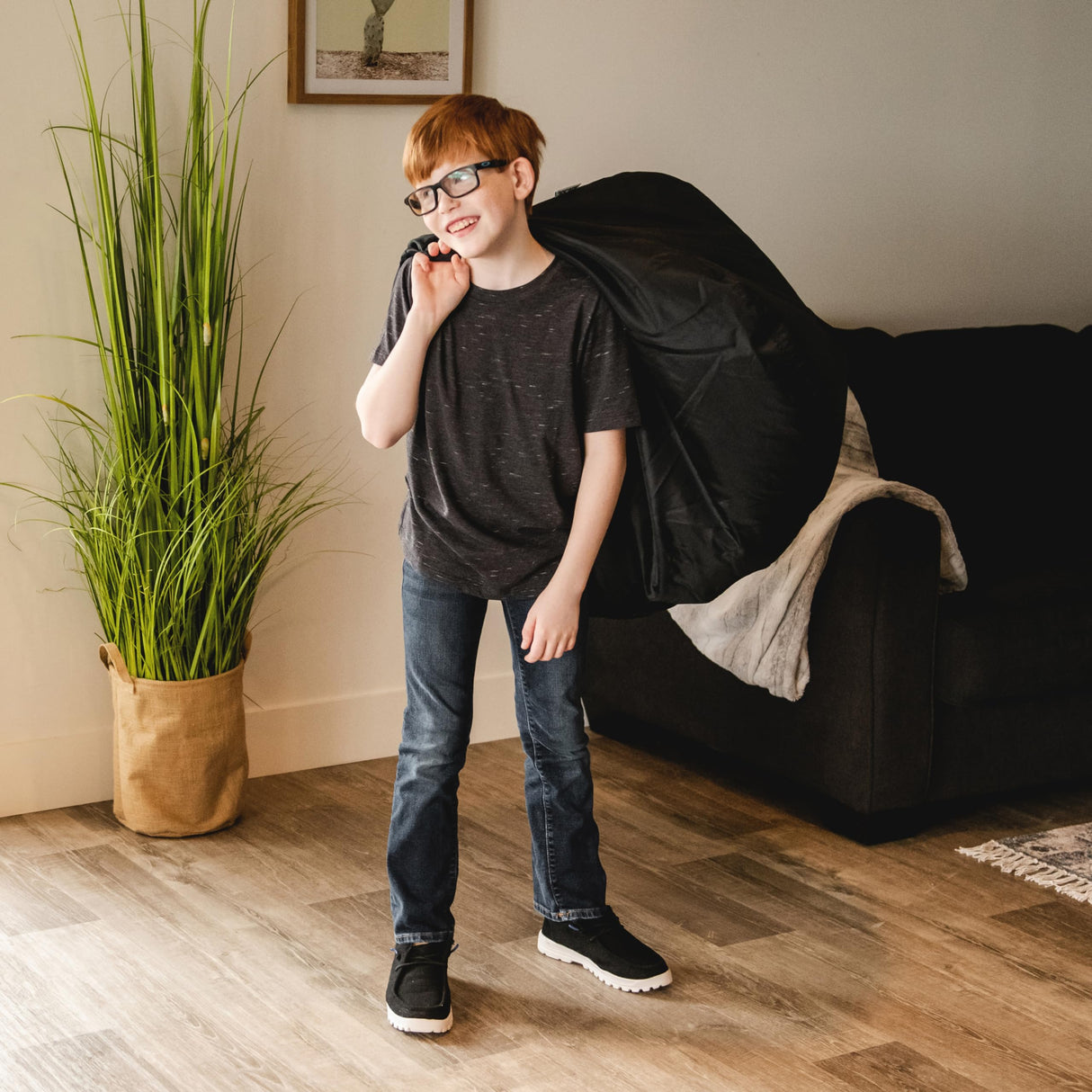 Big Joe Classic Bean Bag Chair, Black Smartmax, Durable Polyester Nylon Blend, 2 feet Round Big Joe