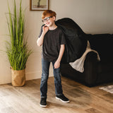 Big Joe Classic Bean Bag Chair, Black Smartmax, Durable Polyester Nylon Blend, 2 feet Round Big Joe