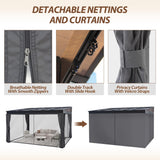 Raysfung 10' x 13' Polycarbonate Hardtop Gazebo,Wall Mounted Gazebo with Aluminum Frame Lean to Gazebo Pergola with Sloping Roof for Outdoor, Backyard, Patio Raysfung