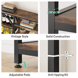 Tribesigns Industrial 8-Tier Etagere Bookshelf – 77-Inch Tall Open Display Unit in Brown/Black Tribesigns