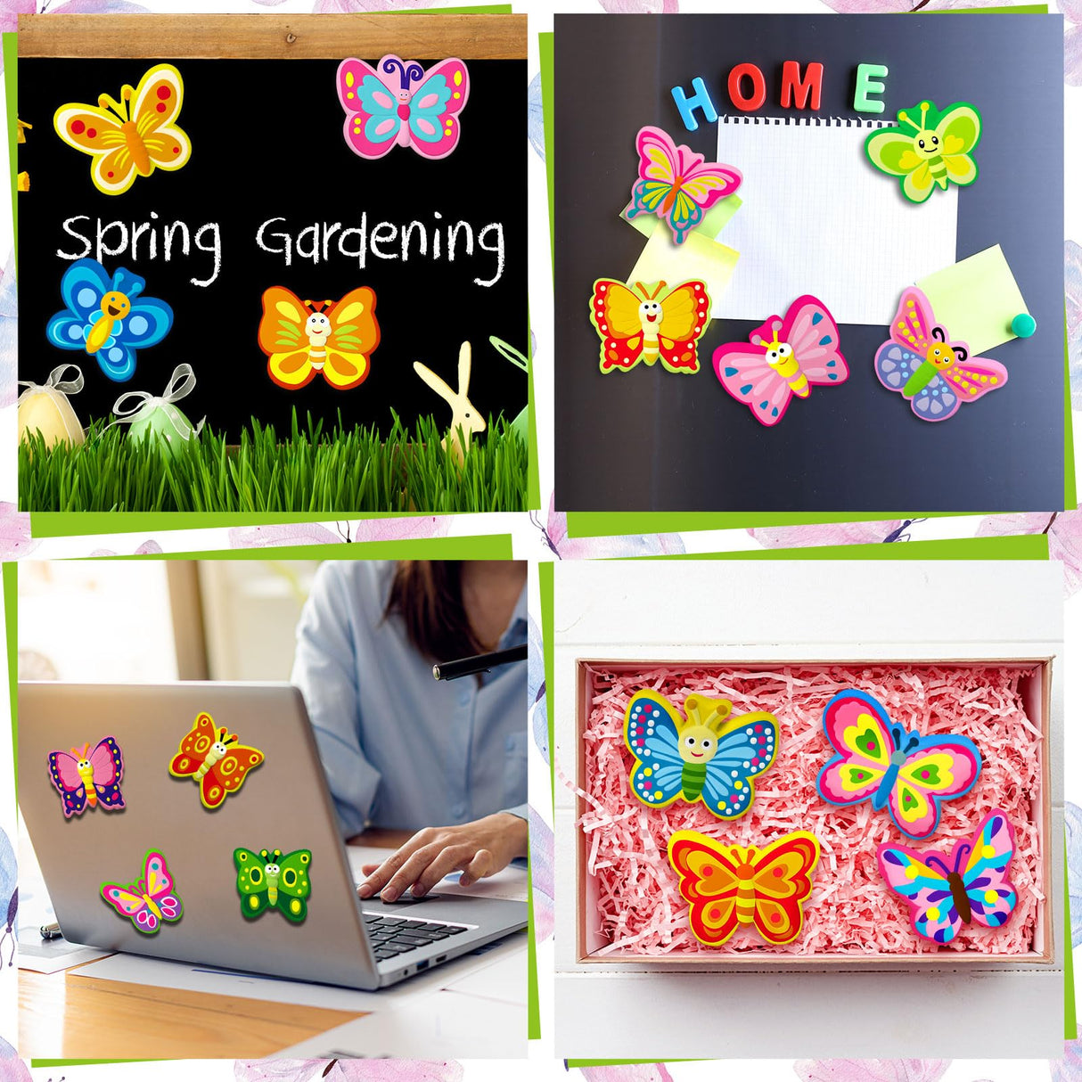 WinnerWhy 24 Sets Butterfly Ceramic Painting Kit Make Your Own Butterfly Figurines Paint DIY Beautiful Painting Statues Craft Paint Your Own Spring Statues for Spring Party Arts Activity Supplies WinnerWhy