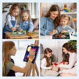 MXJSUA 4 Pack Framed Canvas Paint by Numbers for Kids Adults, Cute Pandas Paint by Numbers Kit for Children Beginners, DIY Acrylic Painting Craft Kits for Home Wall Decor, 8x8 inch MXJSUA