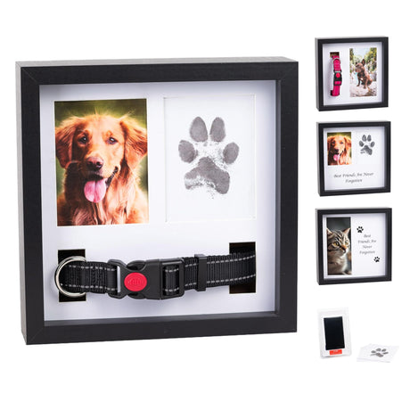 OtterPets Memorial Picture Frame, 4 Customizable Displays, 9x9, Paw Print Kit for Dogs, Dog Memorial Gifts for Loss of Dog, Loss of Pet Sympathy Gift, Pet Paw Print Impression Kit OtterPets